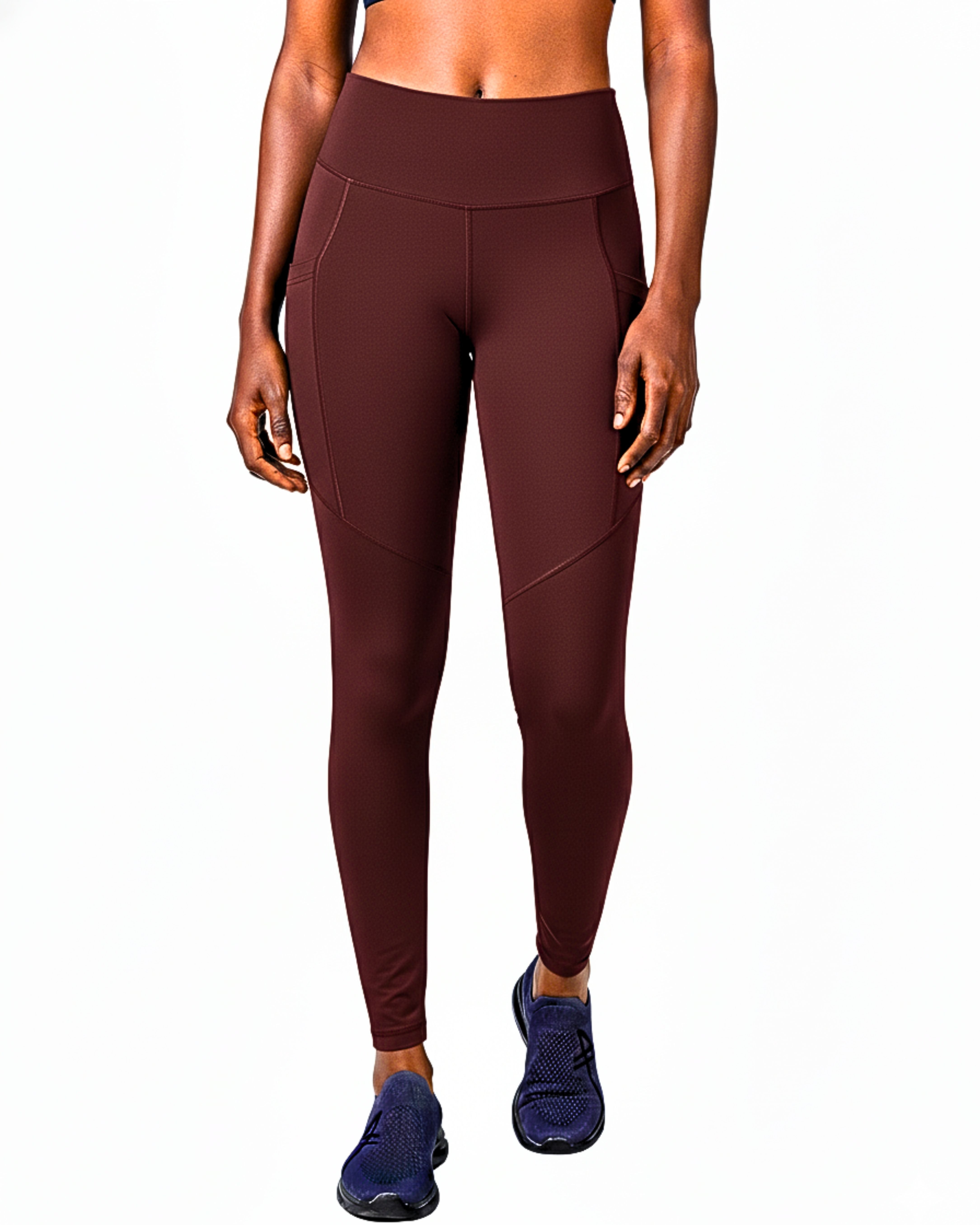Full-Length Women's Training Leggings - Brown