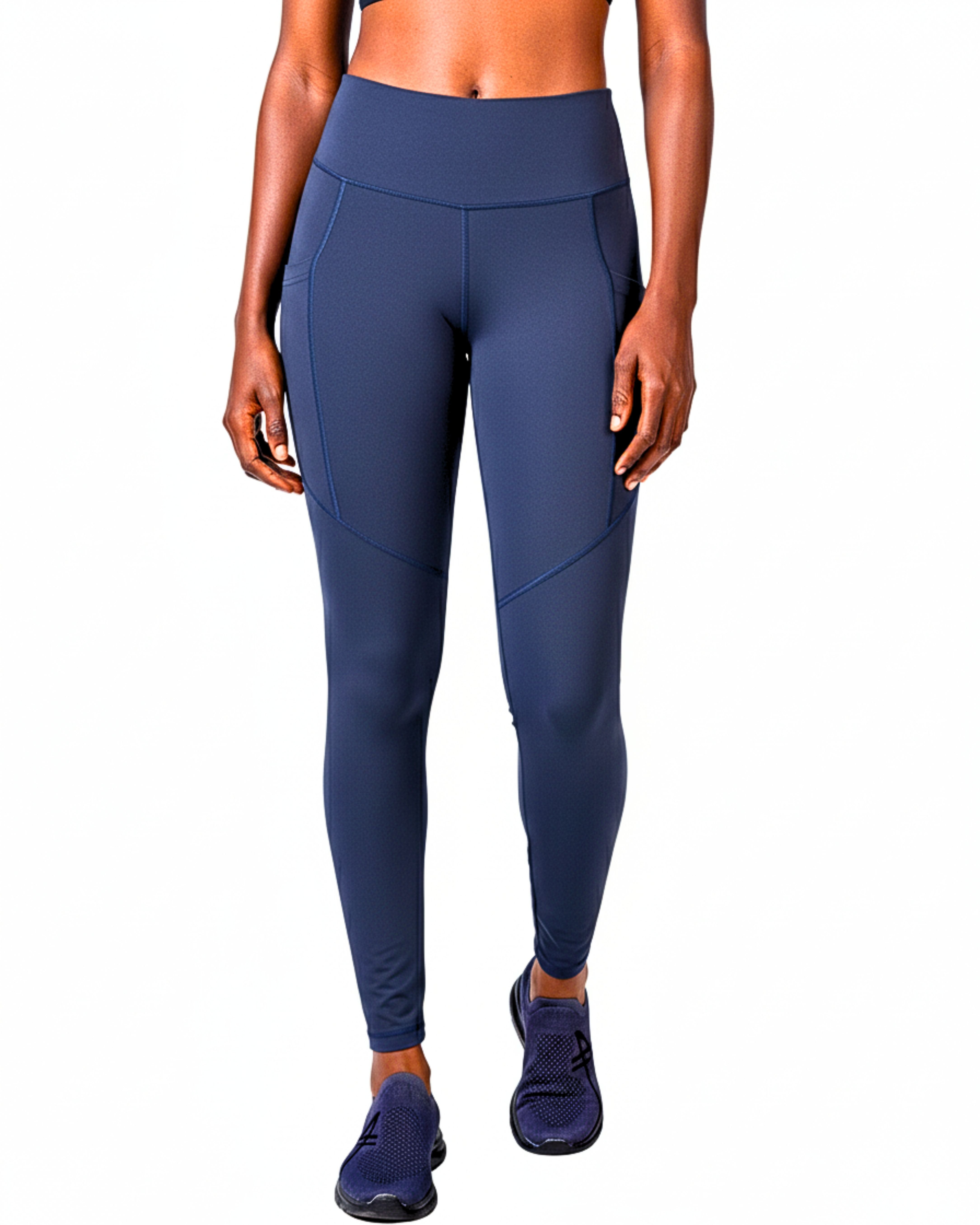 Full-Length Women's Training Leggings - Navy Blue