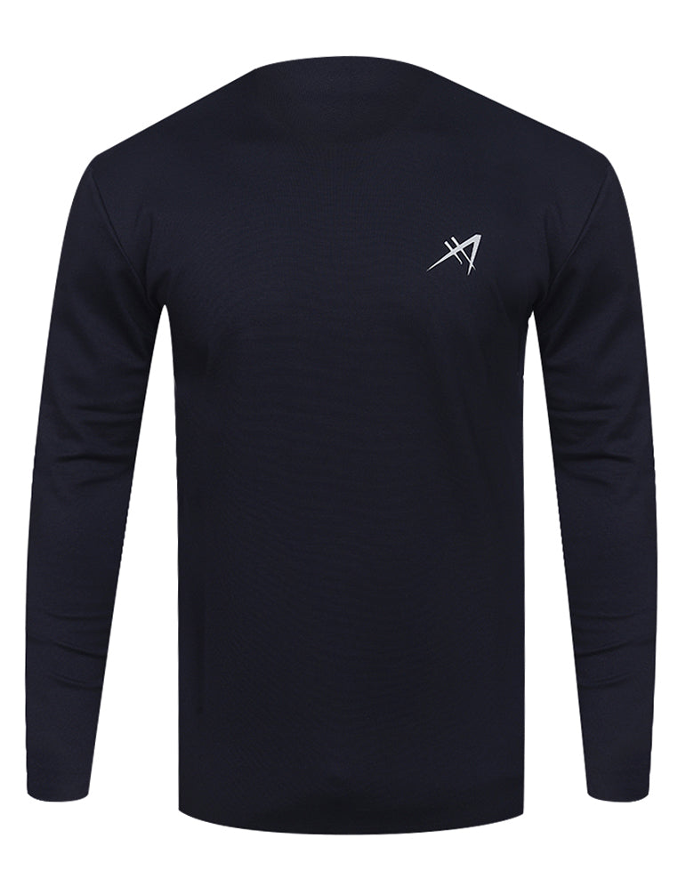 Afrileisure Men's Long Sleeve Casual Tee - Navy Blue
