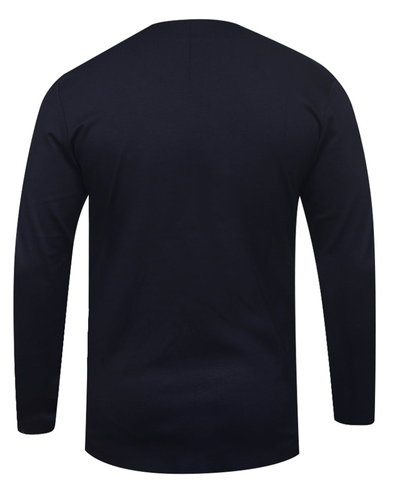 Afrileisure Men's Long Sleeve Casual Tee - Navy Blue